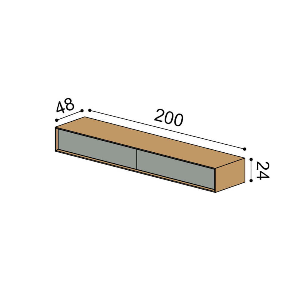 Rozměry závěsné komody LINE Z24-200-1Z/1Z