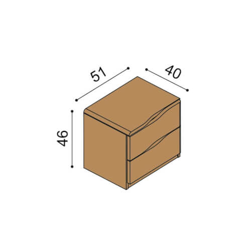 Dimensions of the bedside table