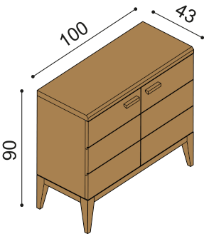 Chest of drawers MIA 2DD
