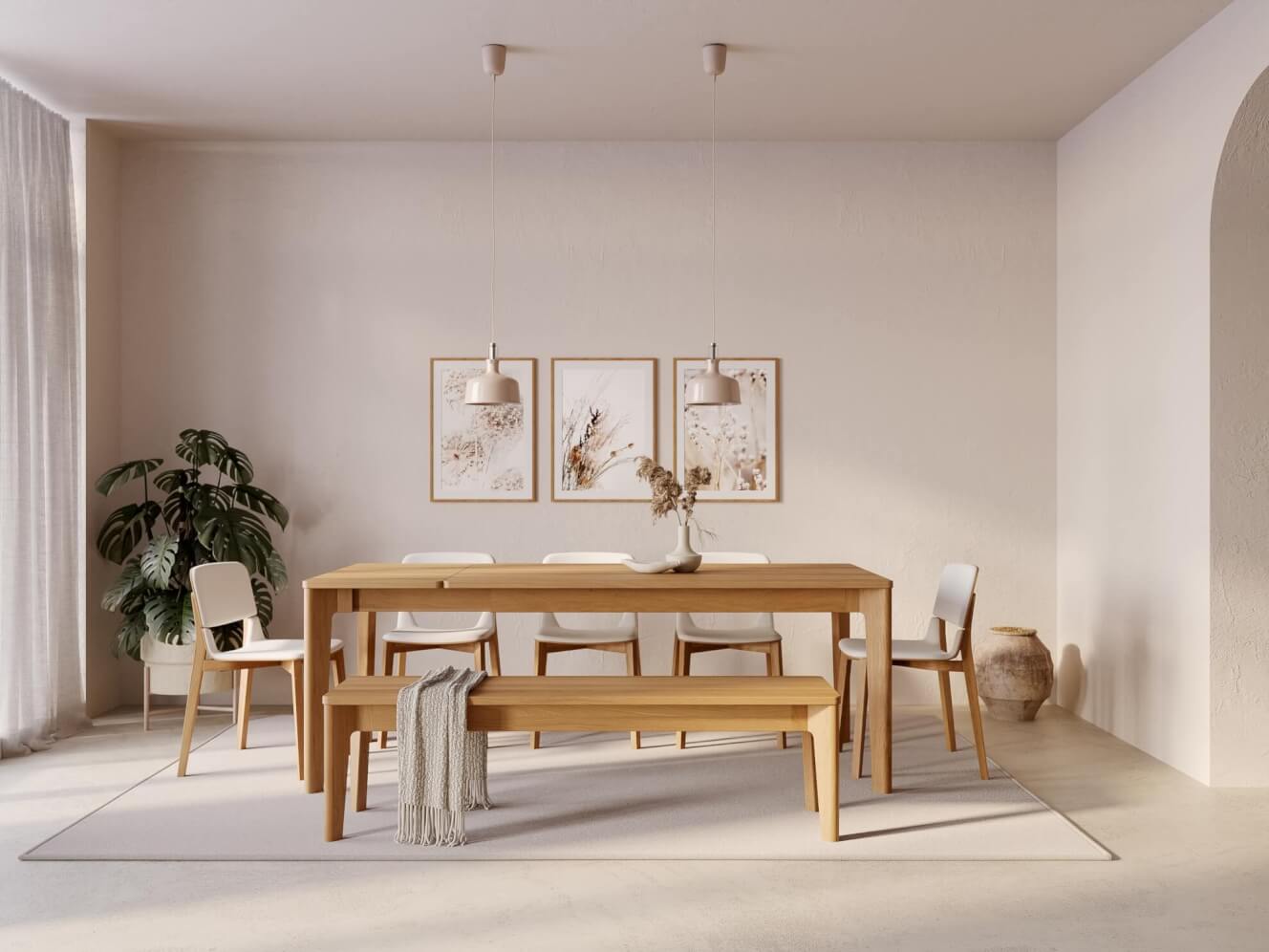 Jídelní stůl SABI 160x90 + 50 cm