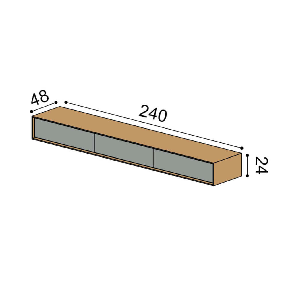 Rozměry závěsné komody LINE Z24-240-1Z/1Z/1Z