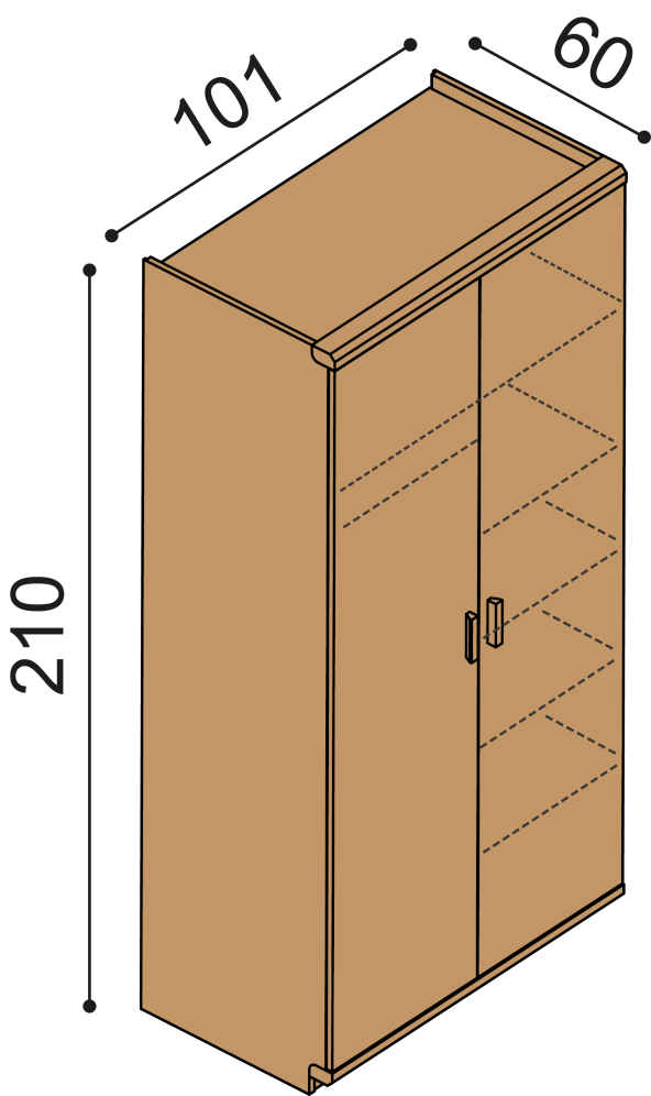 Perovka skriňa MIA 2DD