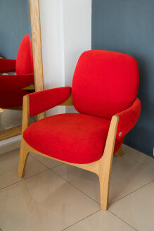 CANDY armchair, OAK/NATUR oil/MYSTIC 38 fabric