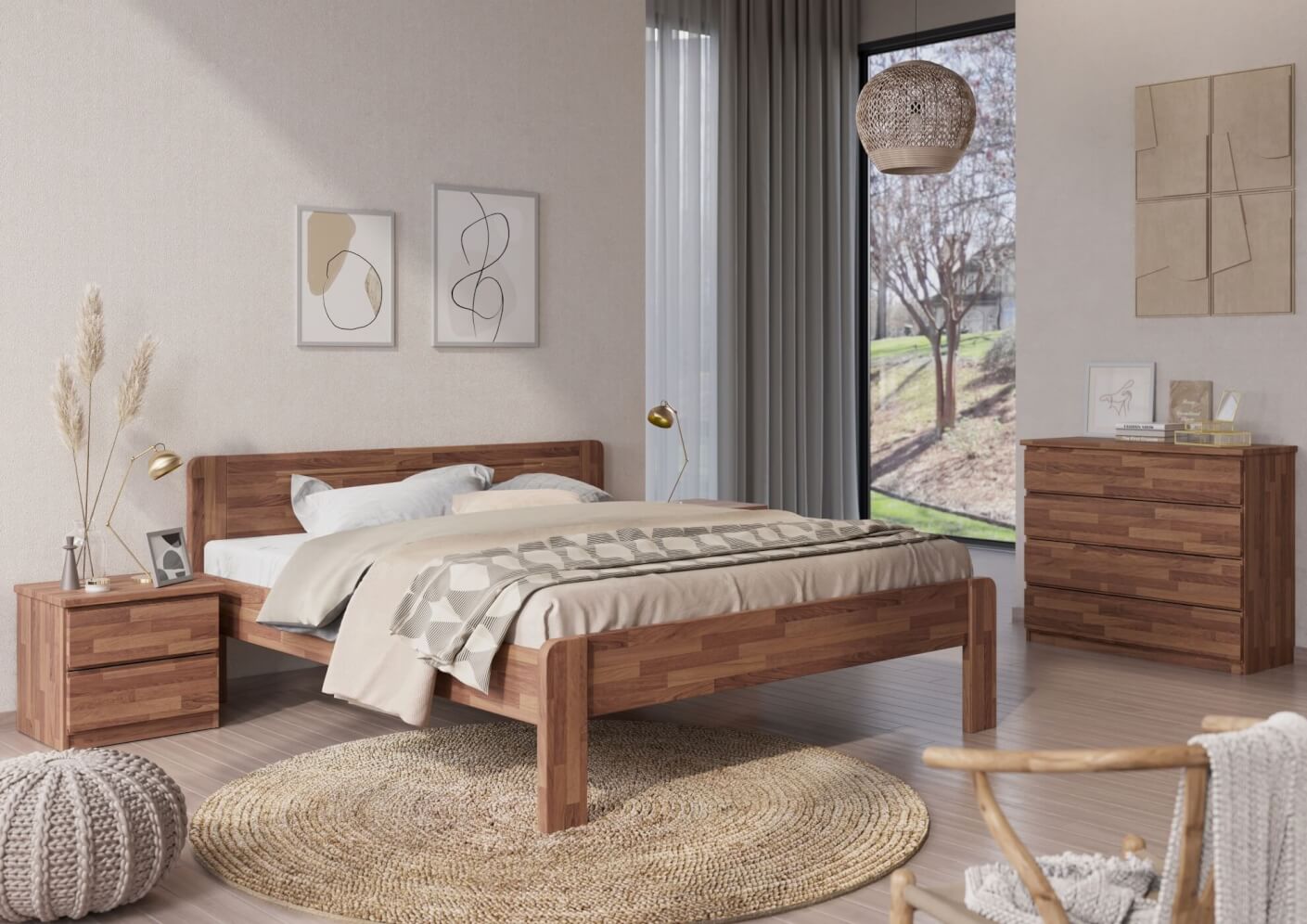 Bedroom RADITA, BEECH ZINC/ WALNUT oil