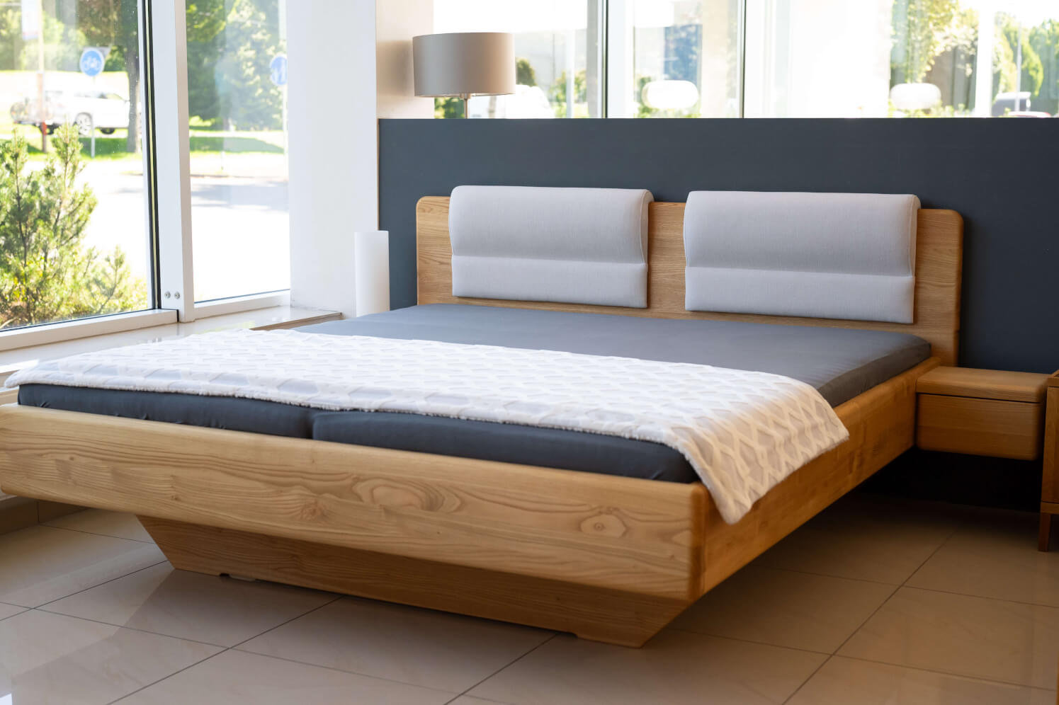 Čalouněná opěrka na čelo postele LIMA - oblá