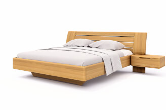 Schwebebett FLABO mit Kopfteil aus Holz