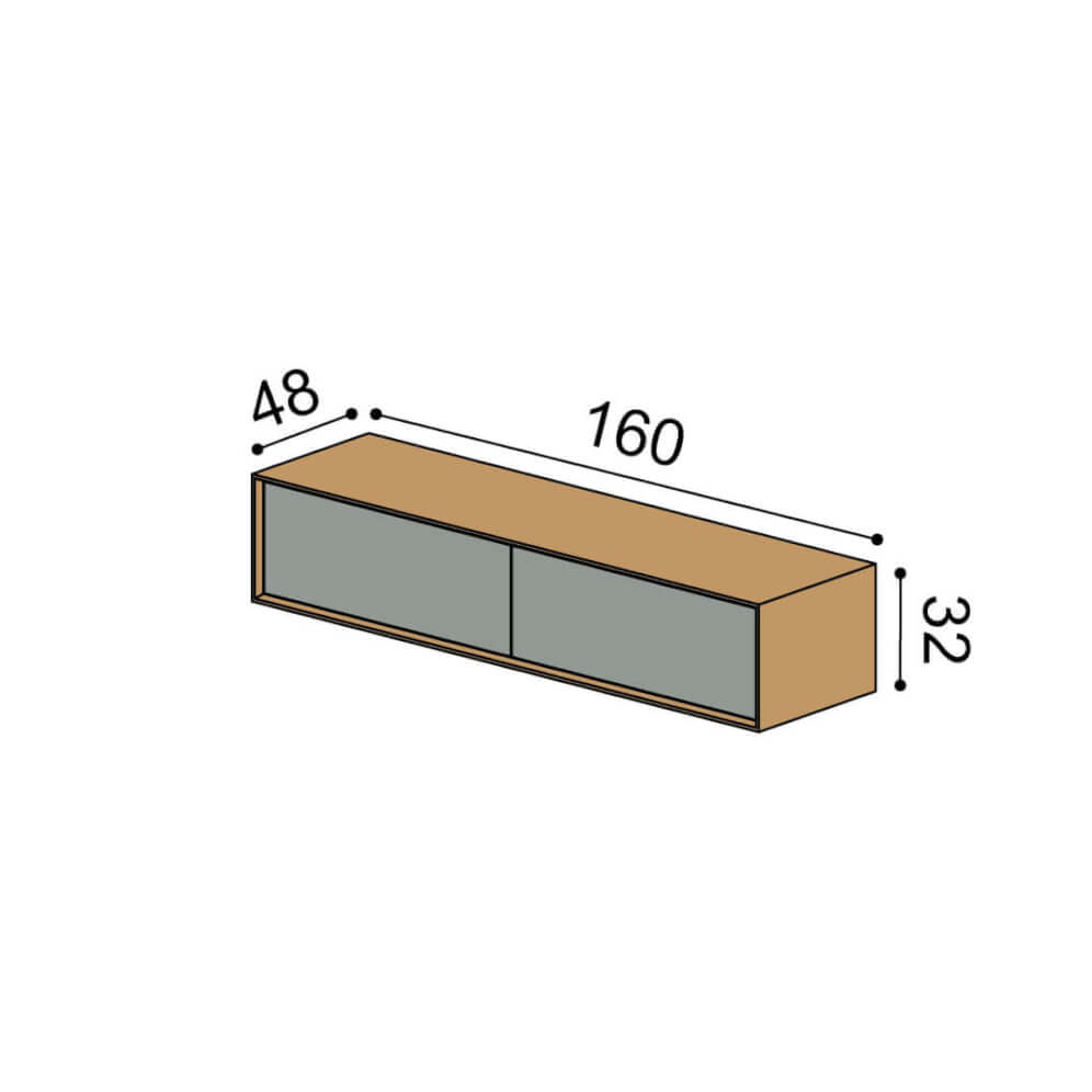 Rozměry závěsné komody LINE Z32-160-1Z/1Z
