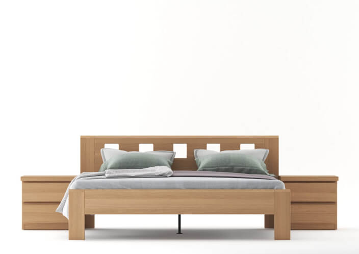 Bed DALILA LUX double bed, square cutouts