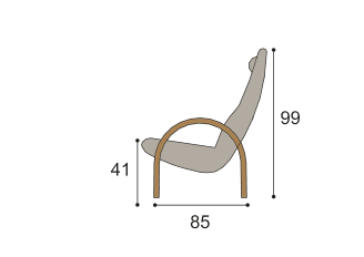 NOE armchair dimensions