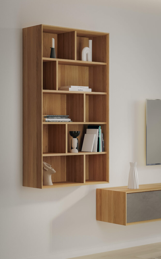 Obývacia stena LINE - knižnica LINE Z144-80, DUB / olej NATUR