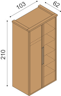 Dimensions of the RÁCHEL L2DD cabinet