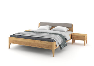 MIA bed with upholstered backrest