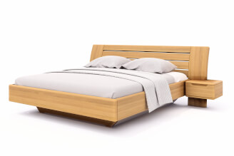 Levitating bed FLABO wooden headboard