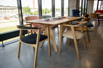 Solid dining table RADIX 90x180 cm, RUSTIC OAK/ HONEY oil