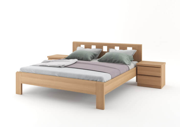 Bed DALILA LUX double bed, square cutouts